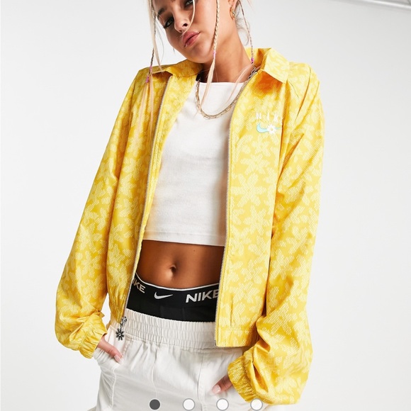 Nike Jackets & Blazers - Nike Yellow and White Daisy Jacket